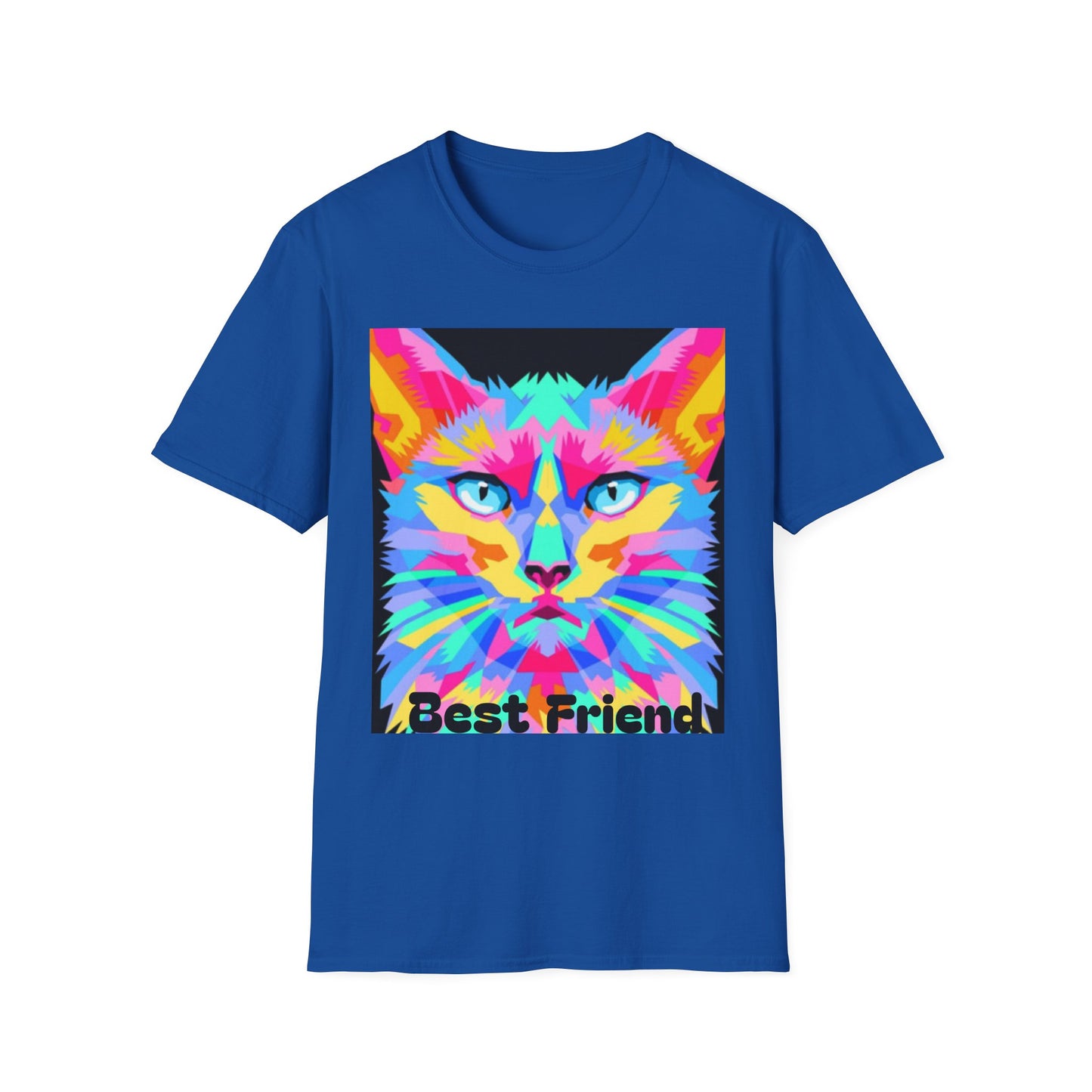 Colorful Pop Art Cat T-Shirt — "Best Friend" Graphic Tee