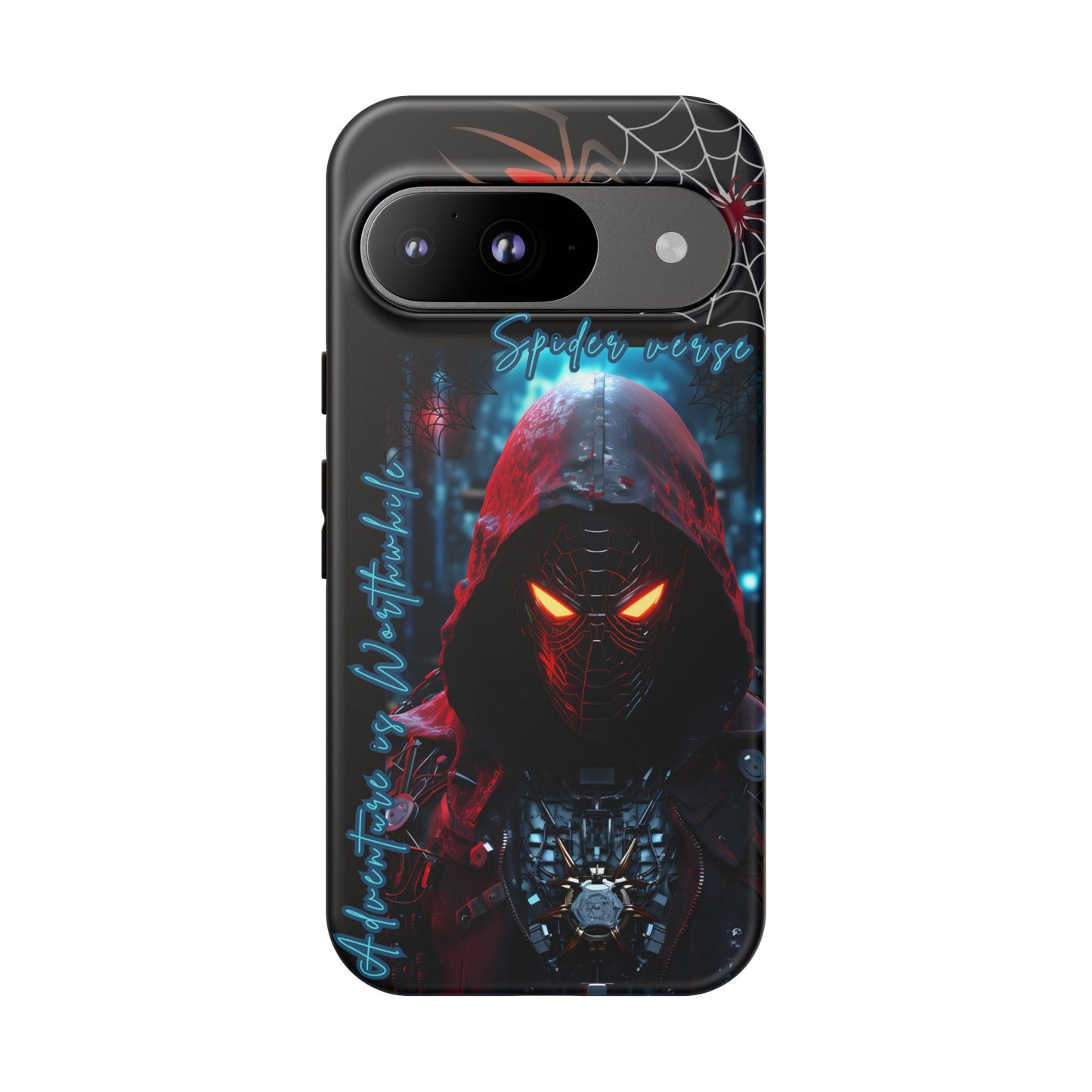 Spiderman Phone Case — Neon Hooded Skull Design "Spider verse"