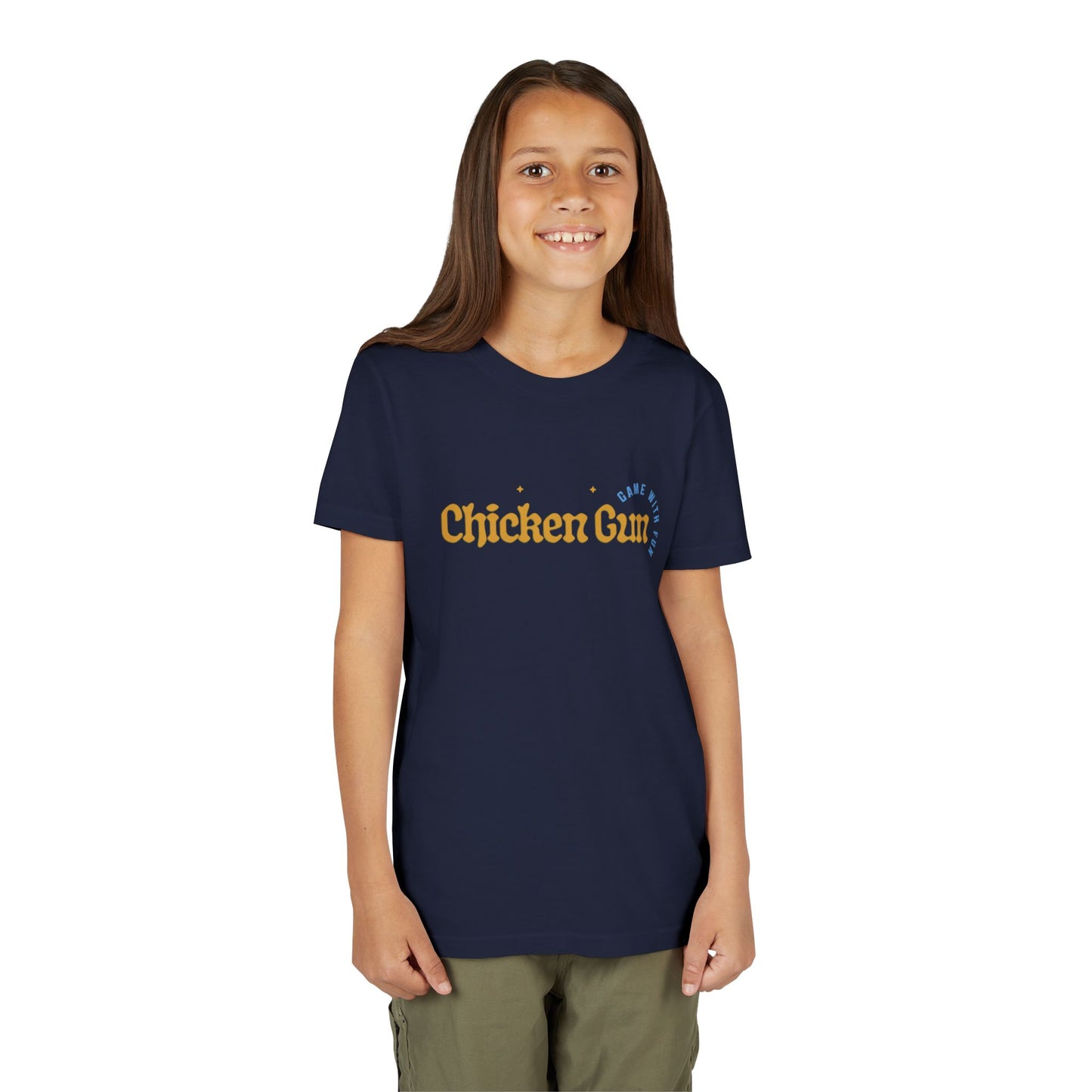 Youth Tee — Cute Chicken Gun Character Kids T-Shirt