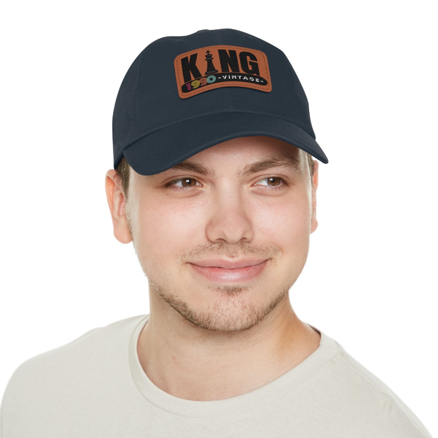 King 1990 Vintage Leather Patch Dad Hat