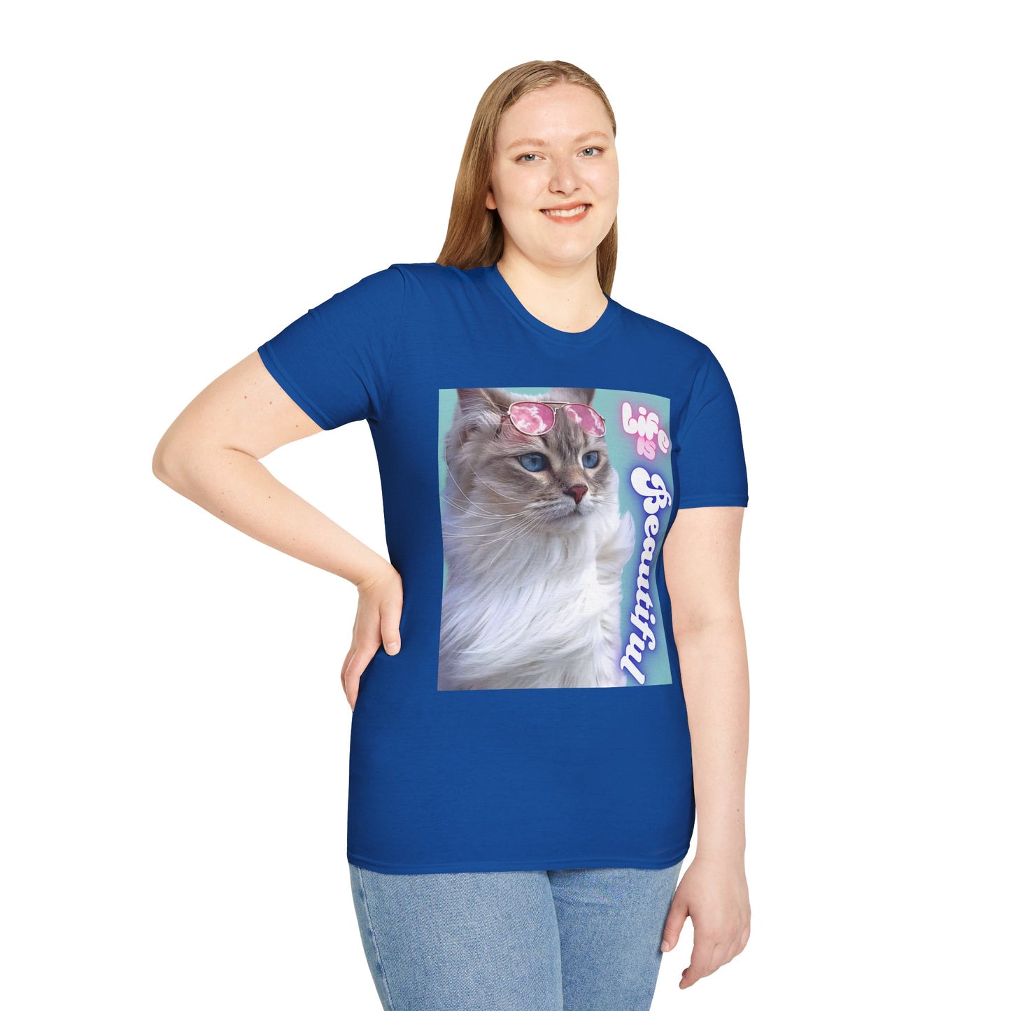 Life Is Beautiful Cat T-Shirt — Inspirational Cat Graphic Tee