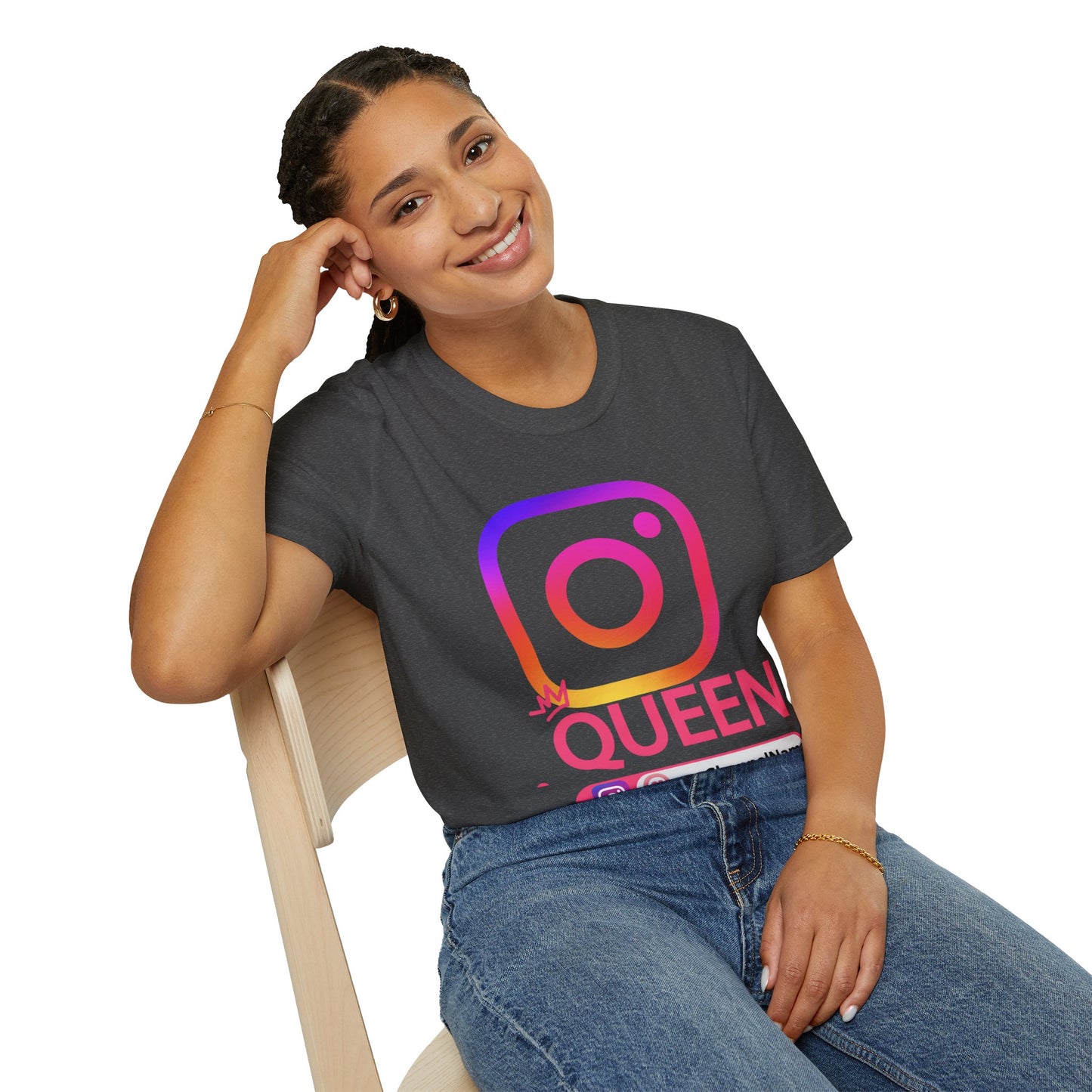 Instagram Queen T-Shirt — "Queen" Social Media Tee with Custom @handle
