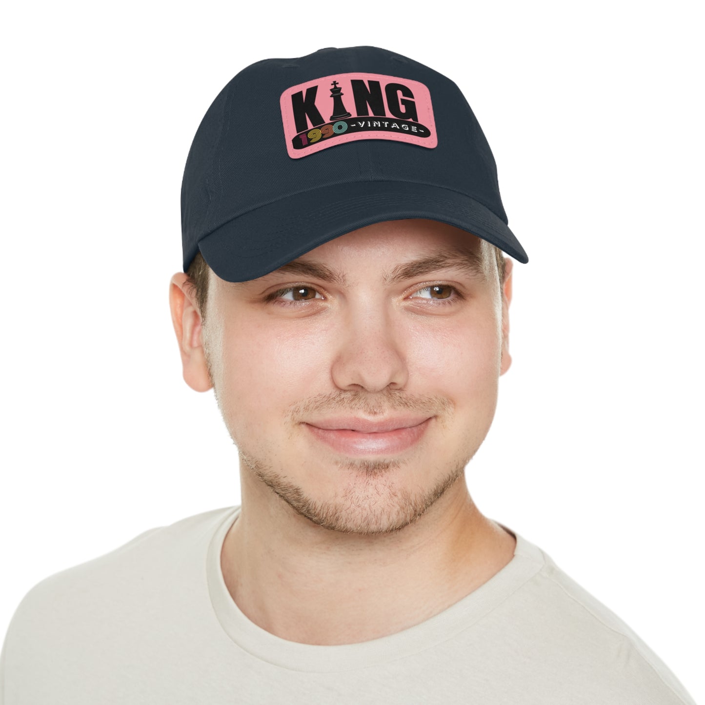 King 1990 Vintage Leather Patch Dad Hat