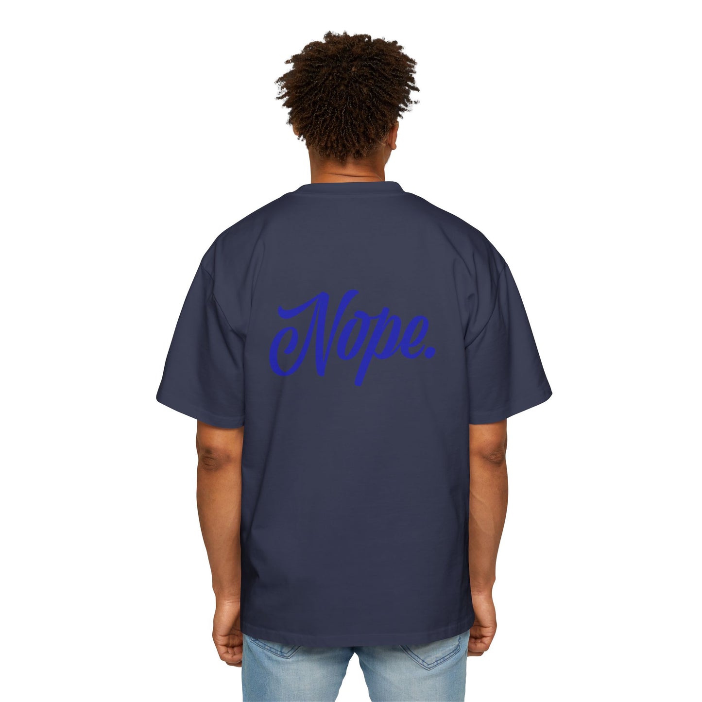 Oversized Tee — 'New York' Front & 'Nope.' Script Back Graphic Shirt